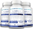 Godkendte Science GABA + - fremme ro, forbedre søvn, Boost Mood - GABA, L-Theanin, L-Arginin, B6-vitamin, BioPerine - høj absorption - 180 kapsler - Vegan