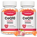 2 Pack CoQ10 Gummies, 5X bedre Absorption Coenzym Q10 for cellulær energi og antioxidant Support, 120 Peach Gummies