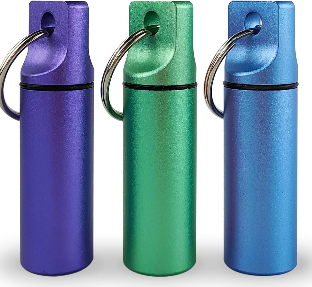 Lille pille Organizer Box Vandtæt Keychain pill Holder Portable Travel Pill Container Metal sag med Keyring til udendørs Camping Rejser