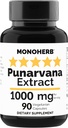 MONOHERB Punarvana 1000 mg - 90 Vegetariske kapsler - Ayurvedic Punarnava Supplement - Boerhavia Diffusa