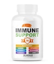 SIRUNES immunbooster - Immunity Support Multivitamin - Vitamin C og D3, Elderberry, Zink, Echinacea, Ingefær, Gurkemeje - Antioxidant, Energi og Vigor, Brain Boost (immunsupportkapsler)