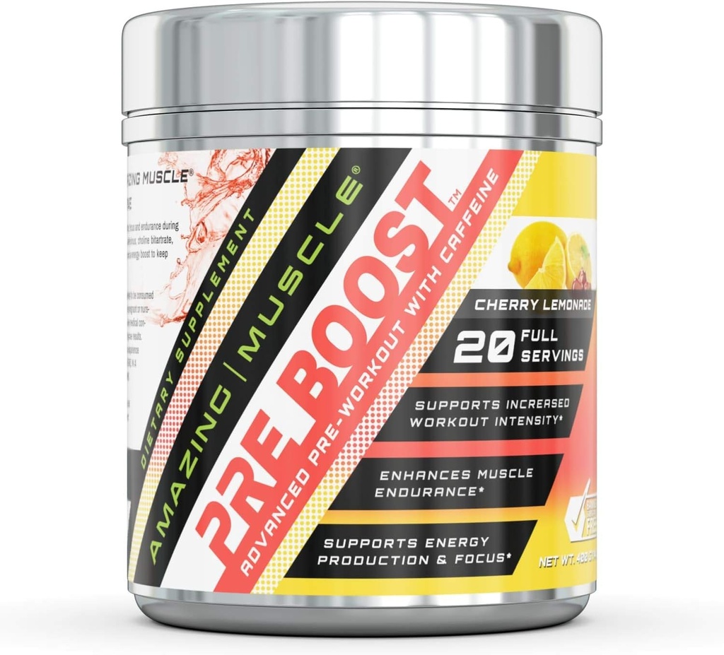 Amazing Muscle Pre- Boost Pre Workout Formel med koffein nogensinde 124; 422 G Per Container