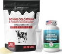 Colostrum Supplement Pulver til Gut, immunforsvar og næringsstof Absorption, 30 Servere + Creatin Monohydrat Kapsler til muskel Builder