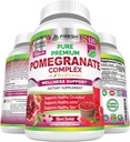 Premium Pomegranate Juice Powder Supplement 1200mg, understøtter sundt blodtryk, Joints, Hud & Anti Aging med Bioperine Black Pepper, kraftfuld antioxidant med C & K-vitamin, 120 Vegan kapsler