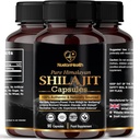 Himalayan Shilajit kapsler - 100% Pure & Natural 90 Vegan piller - Gold Grade Wellness, Energy & Vitality Supplement for mænd & kvinder - Grade A Shilajit Rich in Fulvic & Humic Acid