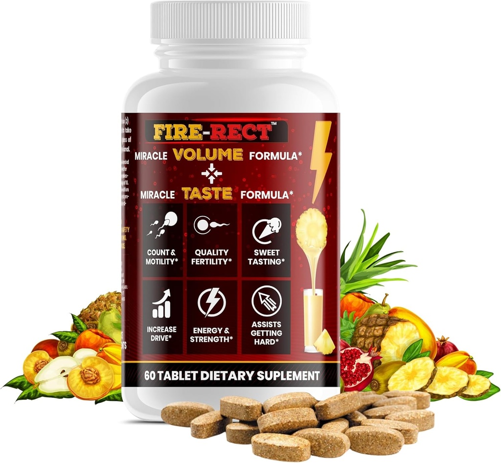 Semen Volume / Taste Booster Supplement - Mænds Semen Sundhed & Fertilitet - Load Flow Volumizer + Inches - Læge Formuleret til at øge volumen - 60 tabletter