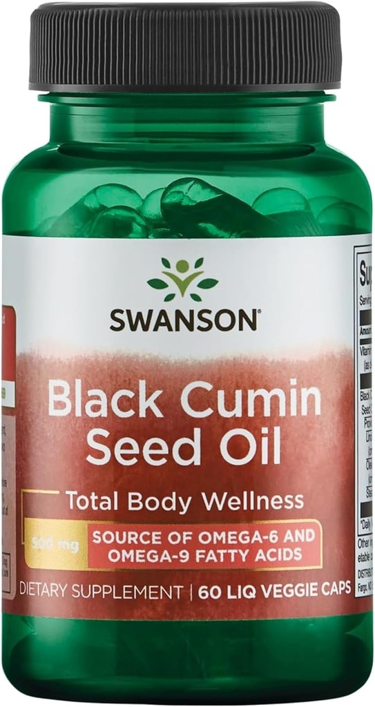 Swanson Black Cumin Seed Oil 500 Milligrams 60 Liq Vegcap