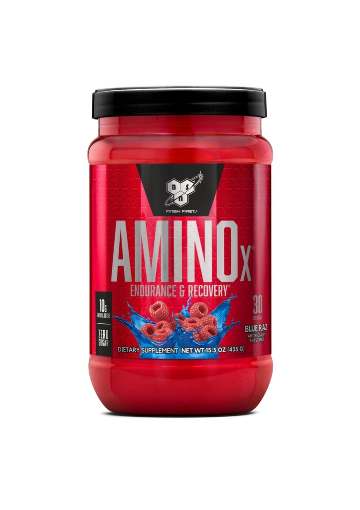 BSN Amino X Muscle Recovery & Endurance Powder med BCAA, 10 Bedste Aminosyrer, Keto Friendly, Koffein Free, Support Endurance, Zero Sugar, Blue Raz, 30 portioner (Packaging May Vary)