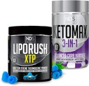 NDS Nutrition XTP Thermogen Blå Berry Snow Cone (45 Servere) og Keto- Max Advanced 3- in-1 Pills Carb Blocker Appetite Suppressant (90 kapsler)