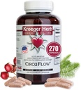 Kroeger Herb Produkter, Circu Flow, Hawthorn supplement til hjertestøtte, Daglig cirkulation supplement, Promoes Cardiovaskulær funktion med Hawthorn Berry, Non- GMO, 270 Kapsler, Made in USA