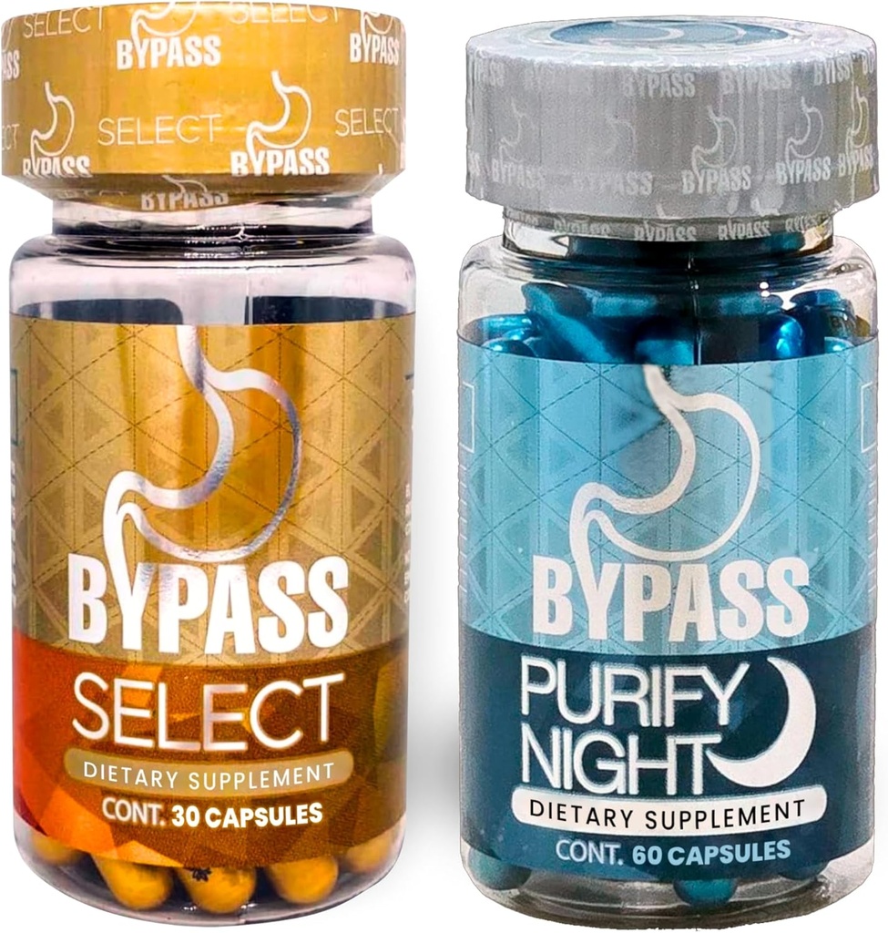 Generisk bypass Duo Select & PURIFY - Quemá grasa de día y de Noche (Vælg 30caps) - (rense 60caps), Blå og Guld