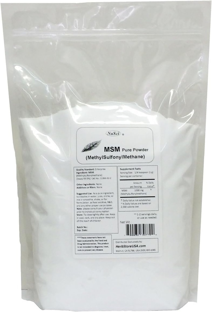 MSM (Methylsulfonylmethan) Pure Powder (4000 Bedste (8,8 LB))