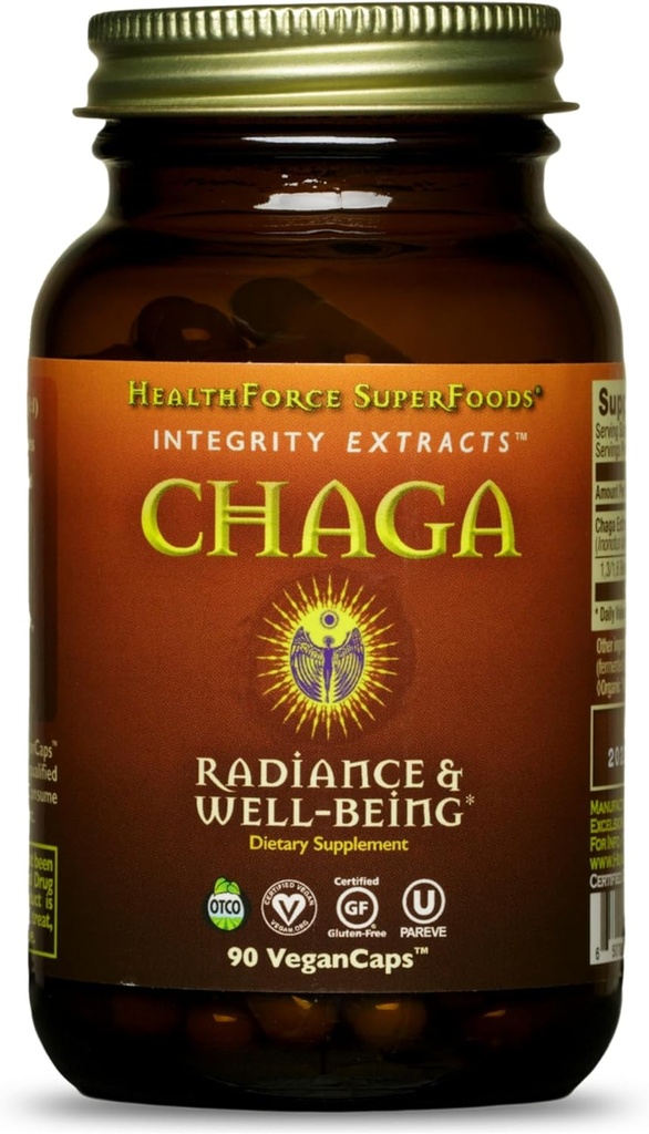 HealthForce SuperFoods Integrity Ekstrakter Chaga - kapsler - 90 Veganske kapsler