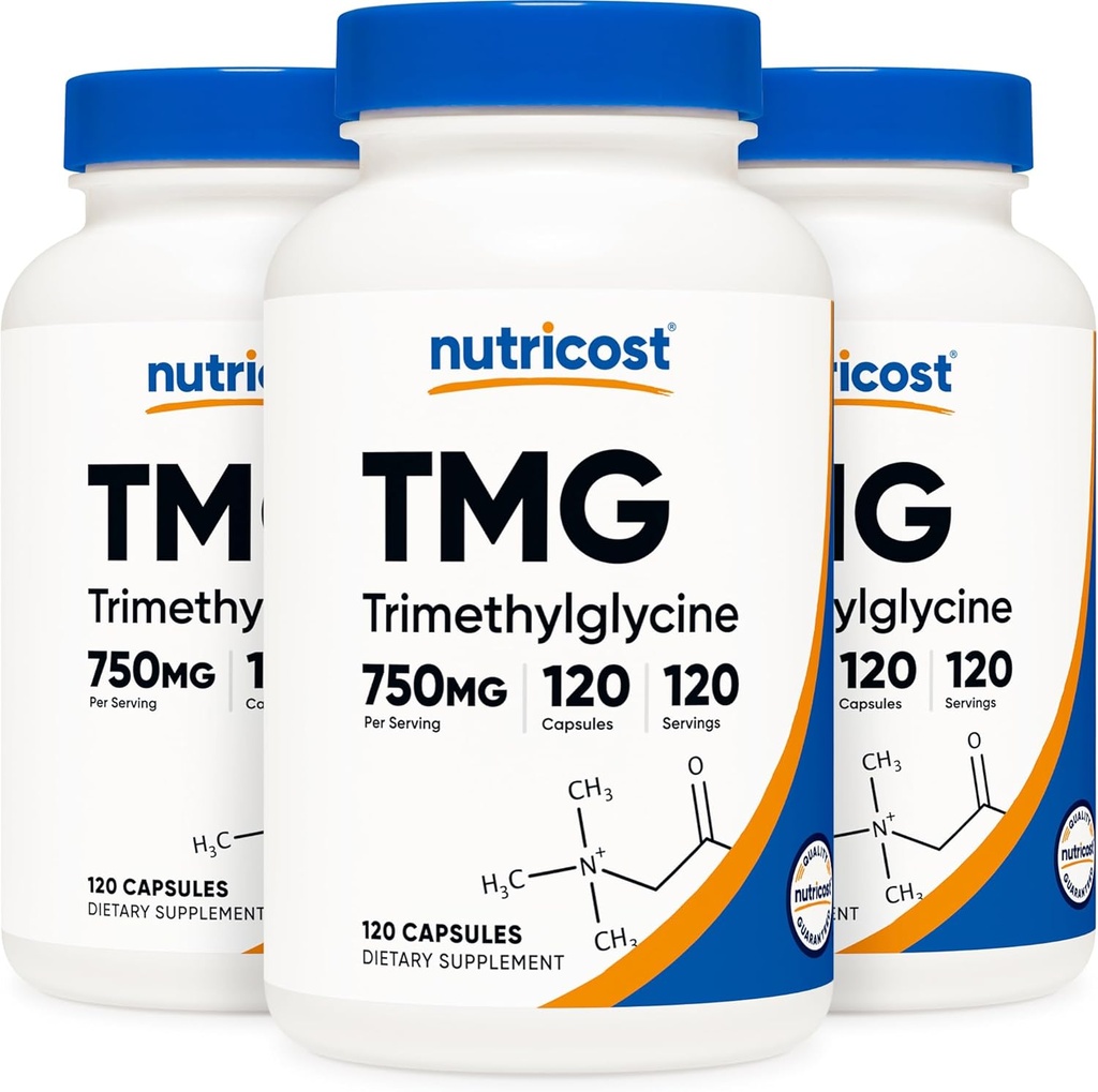 Nutricost TMG 750mg, 120 kapsler (3 flasker)