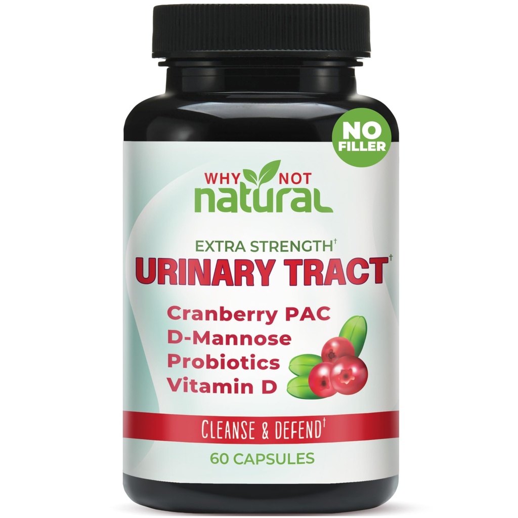 Hvorfor ikke Natural 5- in-1 UTI piller med D Mannose, Tranebær PAC ekstrakt, Probiotika og D-vitamin - Urinary Health Formel for kvinder og mænd