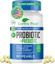 Earth 's Pearl Probiotics for Women & Men & Kids - Pearl- Shaped Probiotic & Prebiotics med BIO- Tract ®, 4 milliarder CFU, Gut Health Support (60- Day Supply)