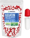 XPRS Nutra Størrelse 3 Tomme kapsler - 1000 Tomme Gelatine kapsler - Piller gør det - Pure Bovin Pill Gel Caps Fyldelig til Do- It- Yourself vitaminer og kosttilskud (rød / hvid)