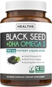 Cold- Pressed Black Seed Oil Capsules - Vegan Non- GMO Nigella Sativa Black Seed Oil Supplement med Omega 3 DHA for fuld Body Wellness & Brain Support - Vegan Omega 3 & Thymoquinone- Rich (1 måned)