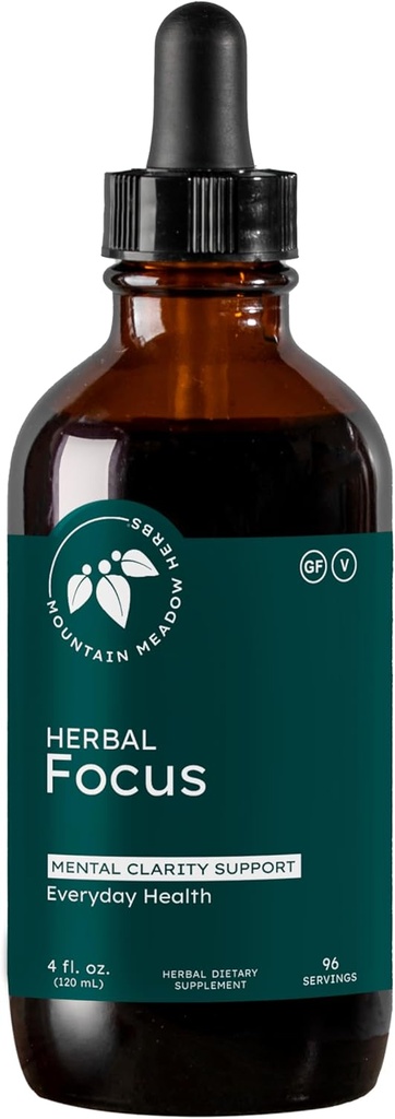 Mountain Meadow Herbs Herbal Focus - Flydende herbal Formel for Mental Klarhed & Alerness, Fast- Absorbing Tincture 4oz