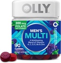 OLLY Mænds Multivitamin Gummy, Vitamin A, C, D, E, B, Zink, Blackberry Flavor, 45 Day Supply - 90 Greve