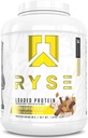 RYSE Ladet protein pulver - kanel toast - 25g Whey Protein Isolere & Koncentrat med Prebiotic Fiber & MCT 'er - Lavcarb, Lavsukker, Digestive- Friendly - 54 Servere / 4 LB Tub