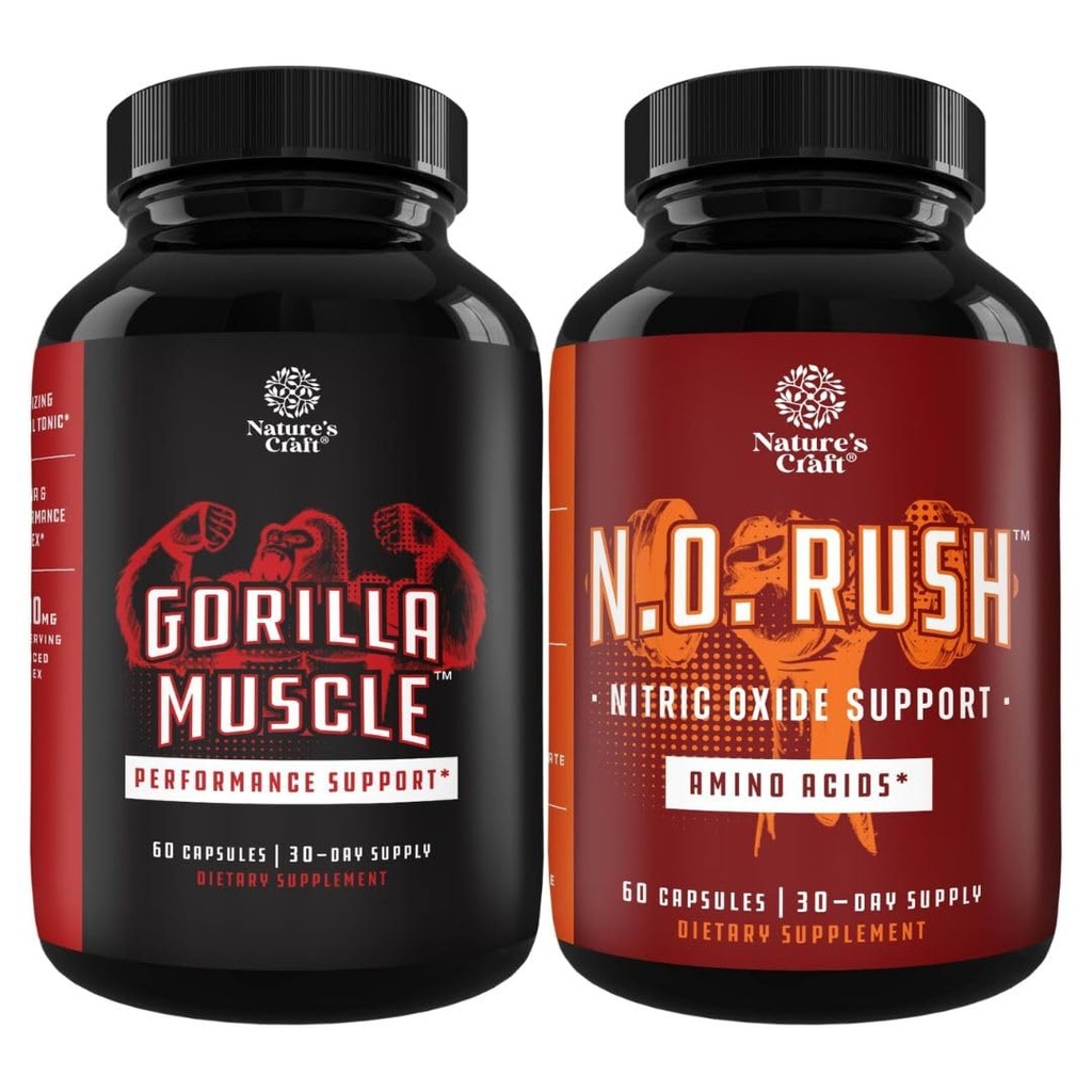 Bundle of Extra Strength Testosteron Booster med Horny Geat Weed Maca Root Tongkat Ali & Saw Palmetto Extract & Nitrooxid piller til mænd med L- arginin L- Citrullin Aminosyrer til muskelvækst