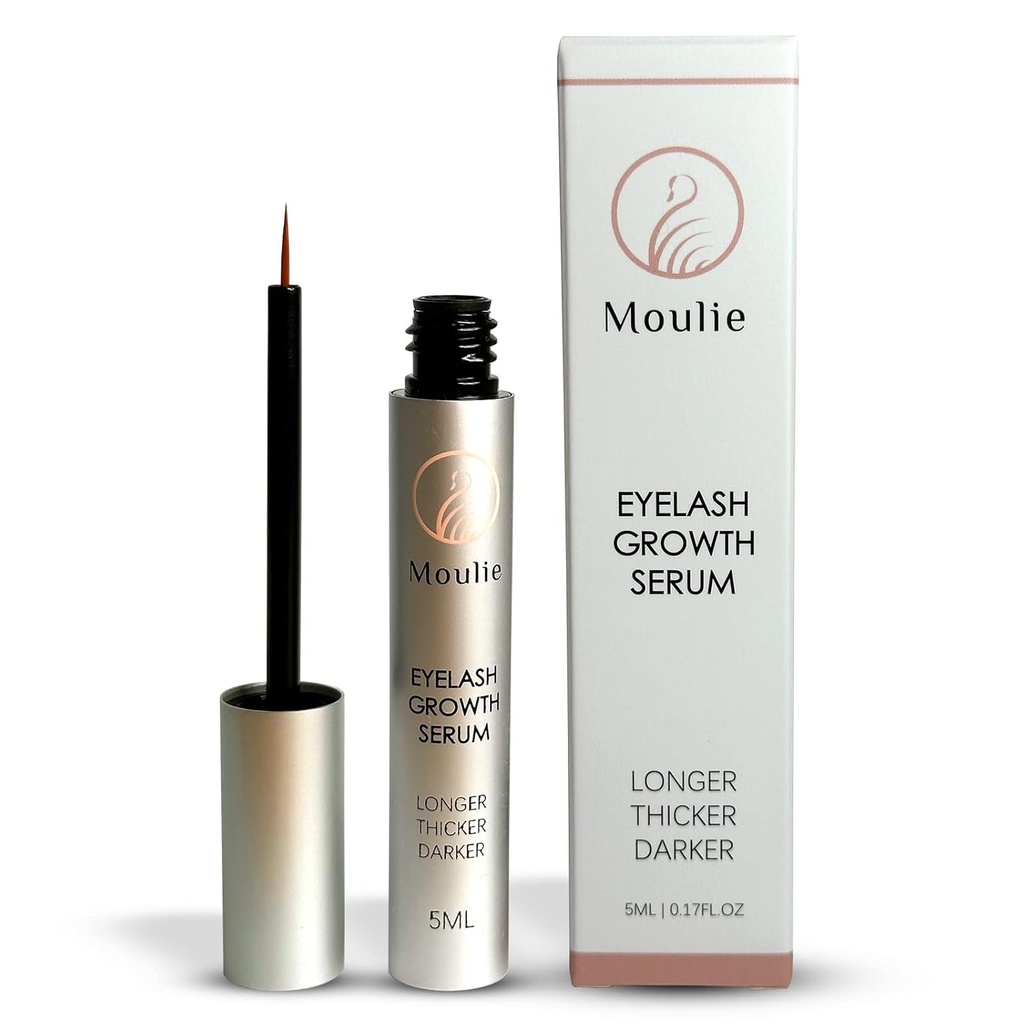 Eyelash Growth Serum, Natural Organic Lash Boost & Enhancer for Længere, Fuller, & Thicker Lash & Brows (5ml), Cruelty- Free, & Irritation- Free Formel.