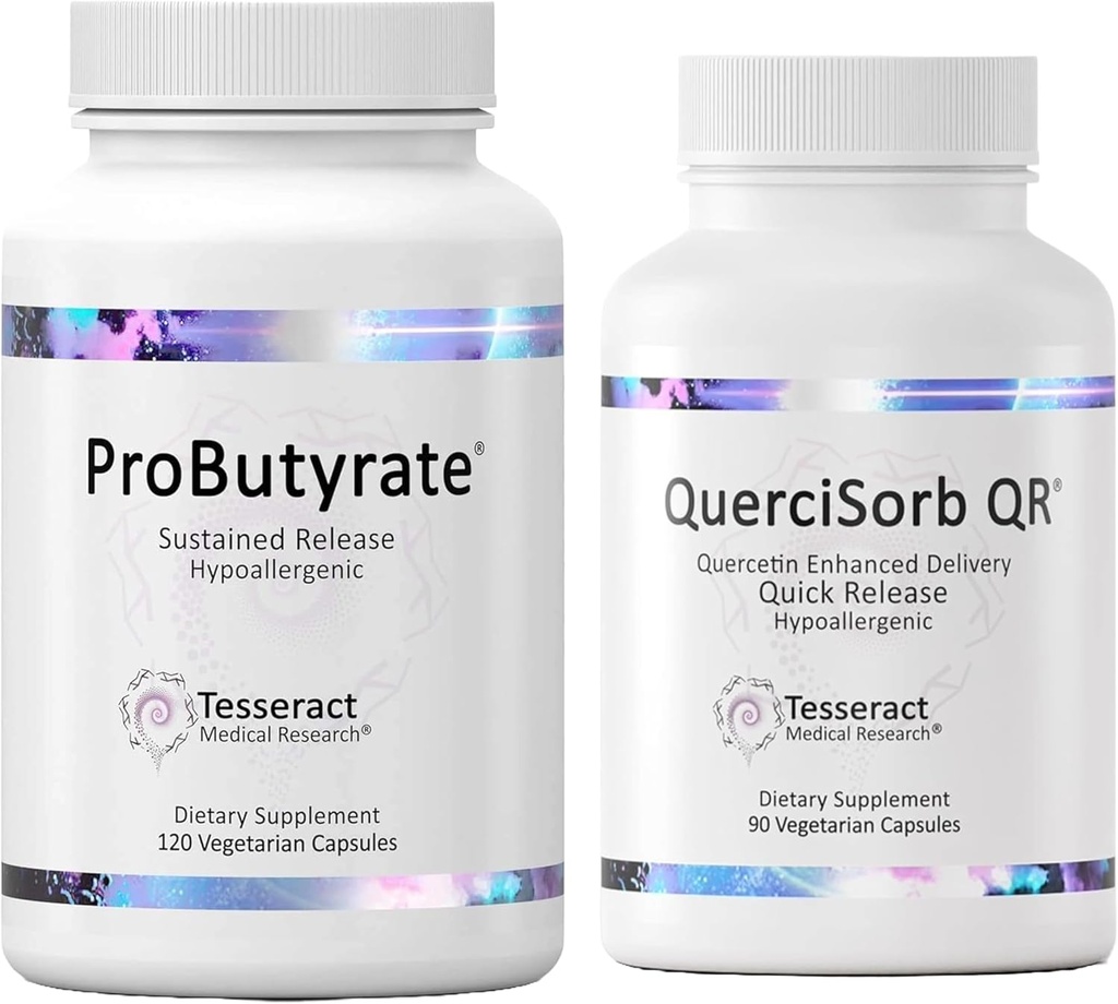 Tesseract Gut & immunsupportbundle - ProButyrate 600mg & QuerciSorb Quercetin 400mg, 120 + 90 kapsler, Hypoallergen, Gastrointestinal og immunforsvar