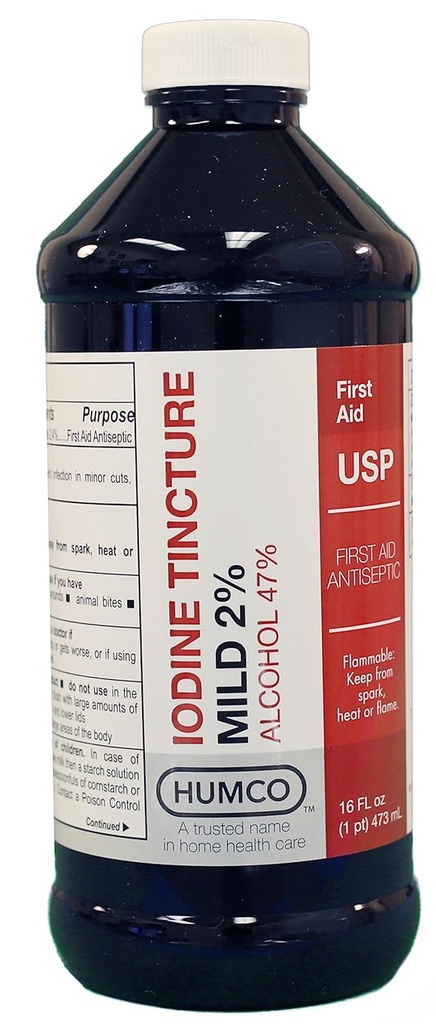 Humco Jod Tincture Mild 2%, USP, 16 oz.
