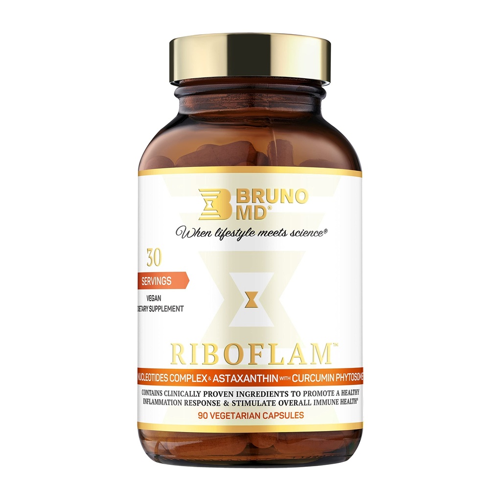 Riboflam, klinisk Proven Immunsystemet Booster Ingredienser, sund inflation Respons, Curcumin Phytosome, Nukleotider, 100% Vegan