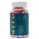 Weem hår hud og negle gummier - understøtter sundt hår - Vegansk biotin vitaminer til kvinder & mænd understøtter hurtigere hårvækst, stærkere negle, sundt hud, ekstra styrke (1)