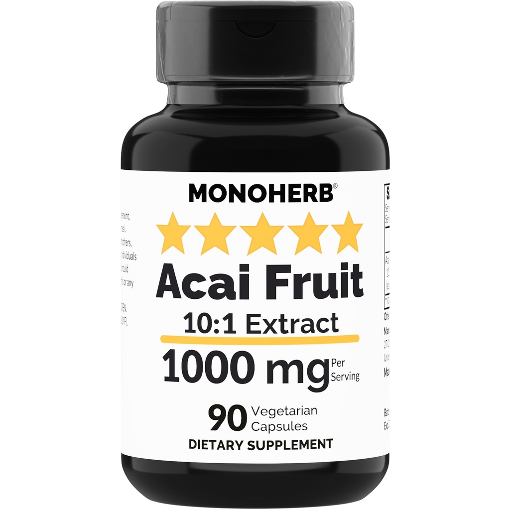 MONOHERB Acai Frugtekstrakt 1000 mg - 90 Vegetariske kapsler