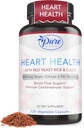 Pure By Nature Red Gær Rice med CoQ10 supplement til mænd og kvinder, 200mg Vegan Omega 3 Per Serving, Gluten- Free Non- GMO, 120 kapsler