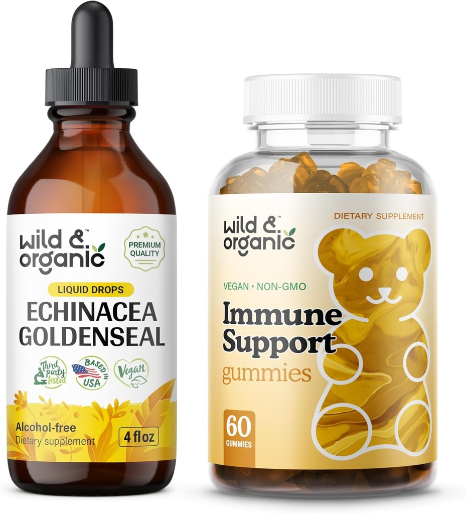 Wild & Organic Echinacea Goldenseal Tincture 4 fl oz & immunforsvar Gummies