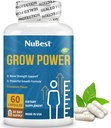 NuBest Grow Power - Calcium supplement - Magnesium tillæg med vitamin D3, B6, zink, fosfor- og multivitamin til stærke ben, Samlet sundhed for alder 10 + 10 + 12; 60 kapsler 124; 1 måned Supply