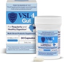 VSL4 ® Gut Daglig Probiotik til Gut Sundhed - 30B CFU 'er, Multi- Strain fordøjelsesstøtte til kvinder & mænd, fremmer Gut Balance & Regularitet, Potent, Shelf- Stable Probiotisk supplement, 30 kapsler