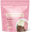 ProDough Gourmet Whey Isolate Hydrolised Protein Powder for Shake Mix- Easy Digest Enzyme Blend, 25g Protein per Serving, Natural Ingredients, Gluten Free, Keto Friendly (Neapolitan)