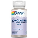 SOLARAY Monolaurin 500mg fra Natural Coconut - Monolaurin supplement til kraftfuld ernæringsmæssig support - 60-dages pengene tilbage garanti, Lab Verified - 60 Servere, 60 VegCaps