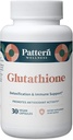 Mønster Wellness Glutathion Supplement - Aktiv Reduceret Glutathion Formel med tilsat C-vitamin - Cell, Antioxidant, + immunforsvar - 30 Veganske kapsler