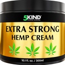 5kind Extra Strong Hamp Cream 10.1 fl oz - Maksimal styrke - Natural lindrende Relief Joint Cream - Muscle Rub til nedre ryg, Joints, Neck, Knees & Skuldere