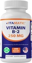 Vitamatisk vitamin B2 (Riboflavin) 250 mg - 200 kapsler Support Cellular Energy & Red Blood Cell Production