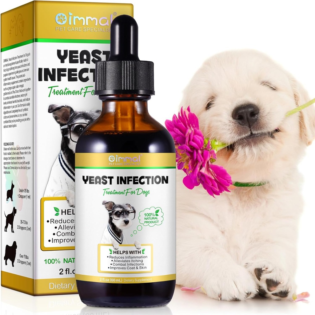 Gær infektion Behandling for hunde, Hundeøre Infektion Behandling understøtter sund Itch Relief, Inflammation Relief, Allergi Relief & mere 2 oz