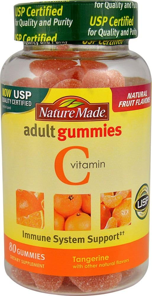 Nature Made Vitamin C Voksen Gummies, Tangerin 80 ea (pakke med 4)