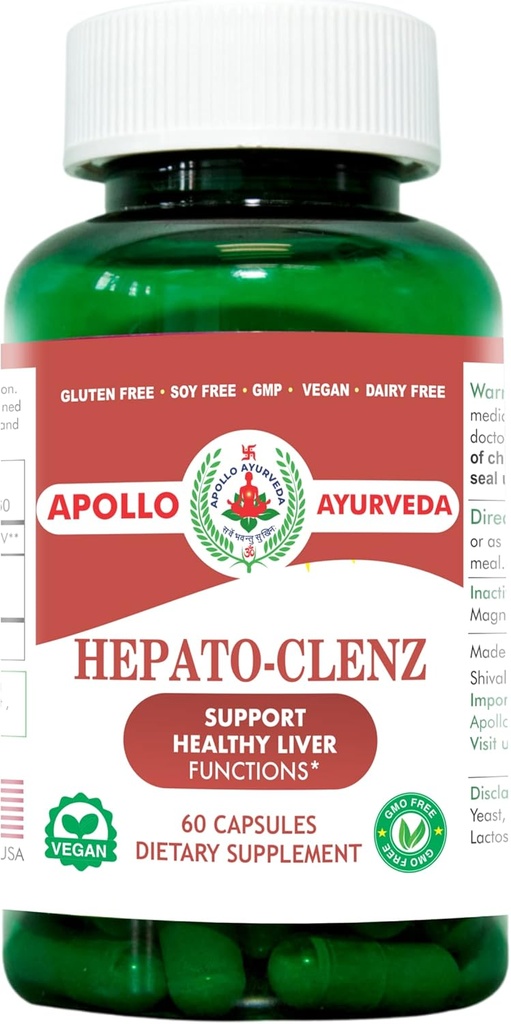 Naturlig lever rense og Detox supplement Lavet med Økologisk Kali Haldi (Berberis aristata) Gurkemeje (Curcumin) og Black Pepper Medic124; 60 Veg Kapsler Medic124; Lavet i USA - Hepato- Clenz