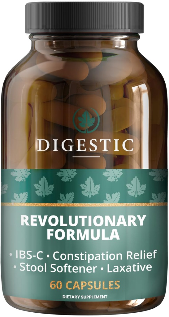 Digitisk - Laxative for Forstoppelse Relief, Afføringsmiddel for IBS Svær og stærk Forstoppelse 100% Natural - 60 Kapsler - Colon Cleanse, Detox Cleanse, Gas og Bloating Mave Relief for voksne