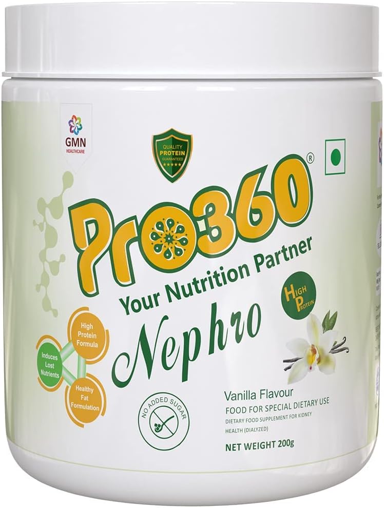 Nepeta Nephro Protein Dialysepleje Nutritional Supplement Pulver L- Carnitin for renal sundhed - Ingen tilsat sukker, Vanilla Flavour 200g