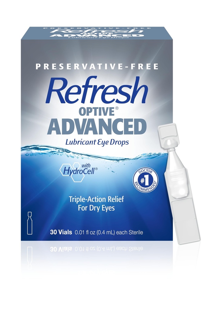 Opfriske avancerede smøremidler øjendråber, Preservative- Free, 0,01 Fl Oz Single- Use Containers, 30 Greve