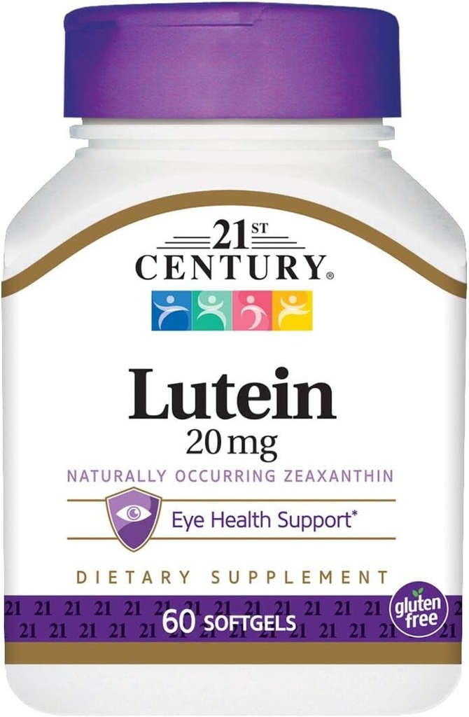 21. Century Lutein 20 mg Softgels - 60 ct, pakning med 3 stk.