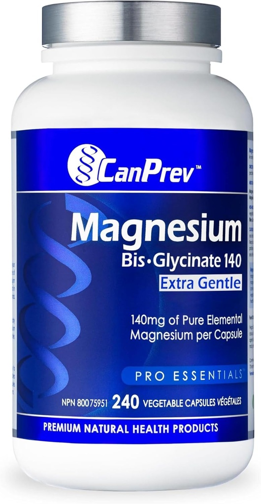 CanPrev Magnesium Bis- Glycinate 140 Ekstra Gentle Vegi kapsler, 240 Tæl