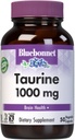 Bluebonnet Nutrition Taurine 1000 mg, Nervesystemet Sundhed *, Non- GMO, Vegan, Kosher Certified, Gluten- Free, Soy- Free, 50 Vegetabilske kapsler, 50 Servere